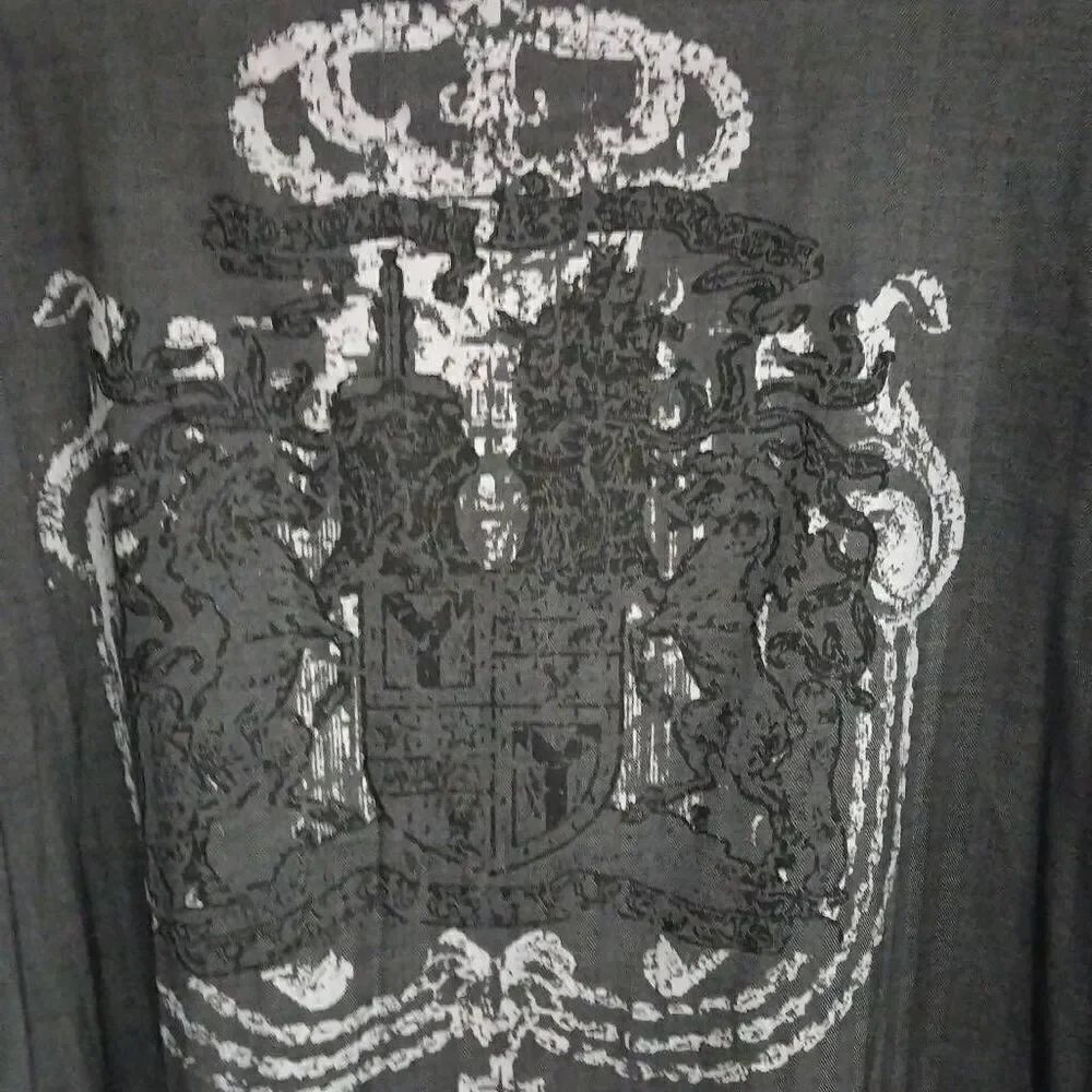 Vintage,King Crown by Roar, Button down shirt, XXXL, Grey, Graphic,